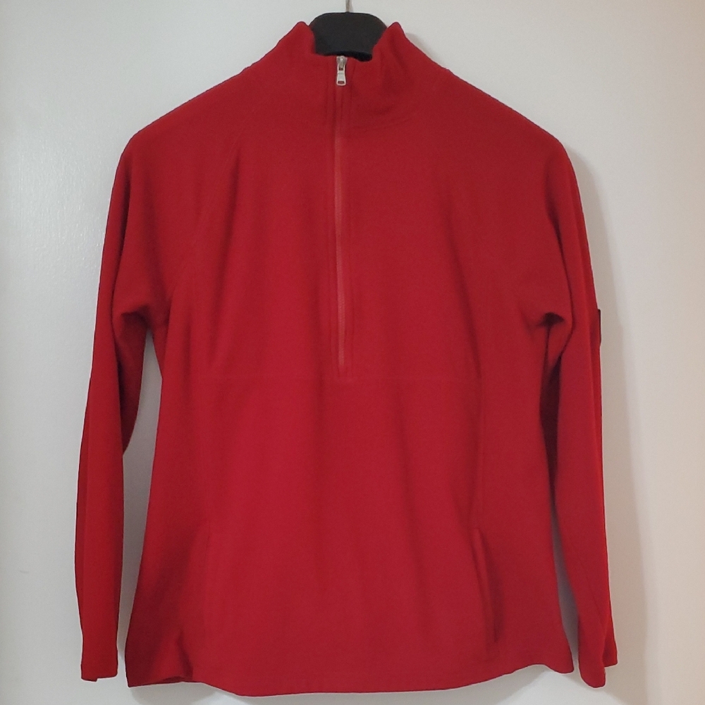 Women's Red Half-Zip Chaps Fleece